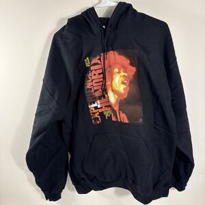 Gildan Heavy Blend Experience Hendrix 2019 Tour Black Hoodie Size L Jimi Hendrix
